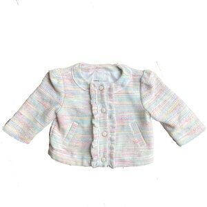 Janie & Jack Toddler Girls Blazer Coat Sz 5 Pastel Tweed Barbie Formal Preppy